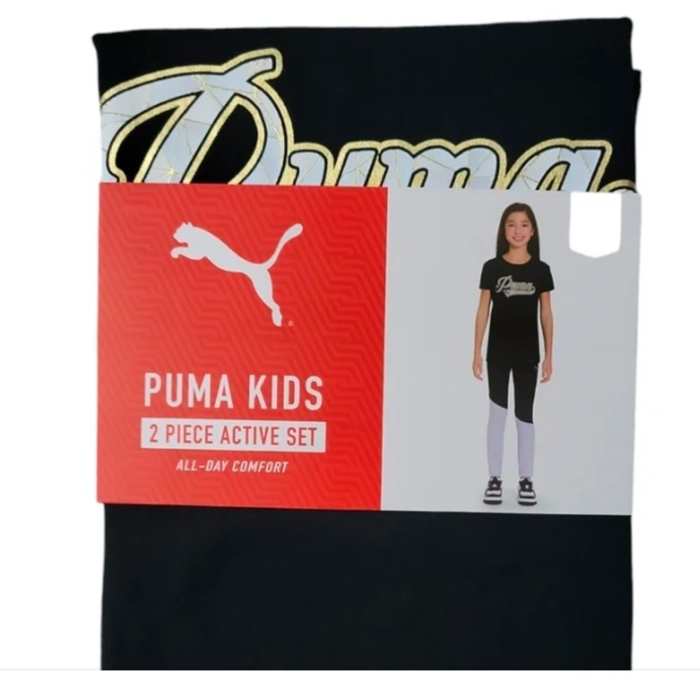 Puma Girls’ 2-Piece Short Sleeve/ Long Bottom Active Set